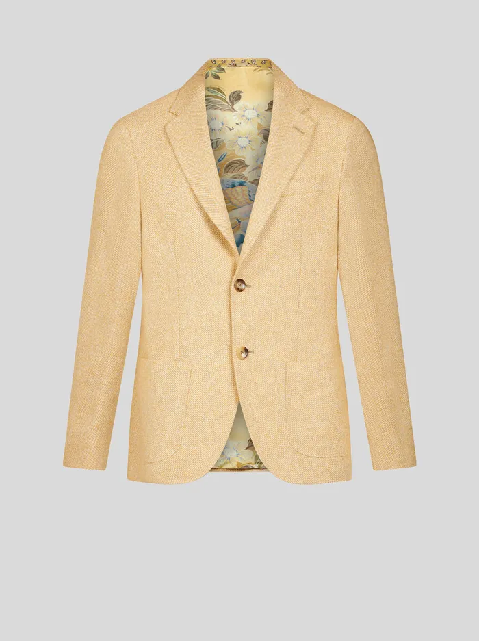 Men Etro Jackets Wool And Alpaca WoolBlend Blazer Beige