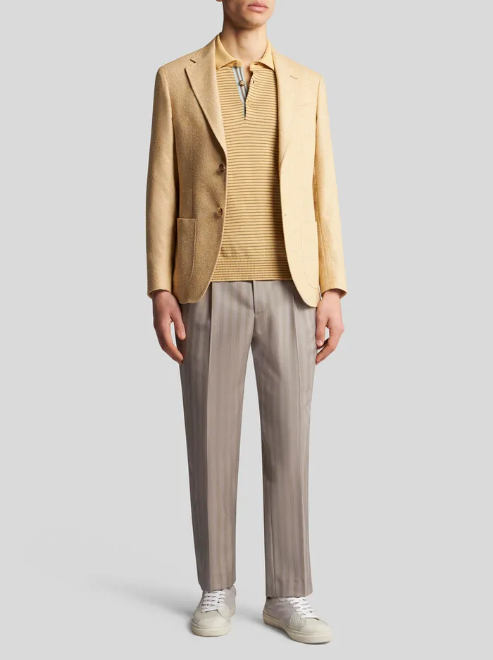 Men Etro Jackets Wool And Alpaca WoolBlend Blazer Beige Men Etro Jackets Wool And Alpaca WoolBlend Blazer Beige