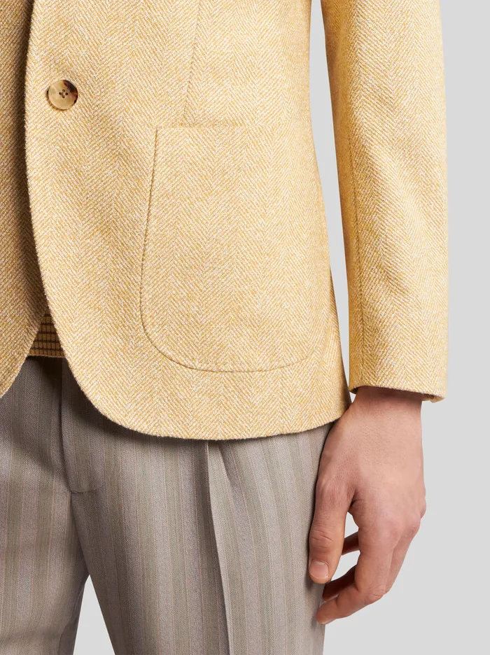 Men Etro Jackets Wool And Alpaca WoolBlend Blazer Beige Men Etro Jackets Wool And Alpaca WoolBlend Blazer Beige