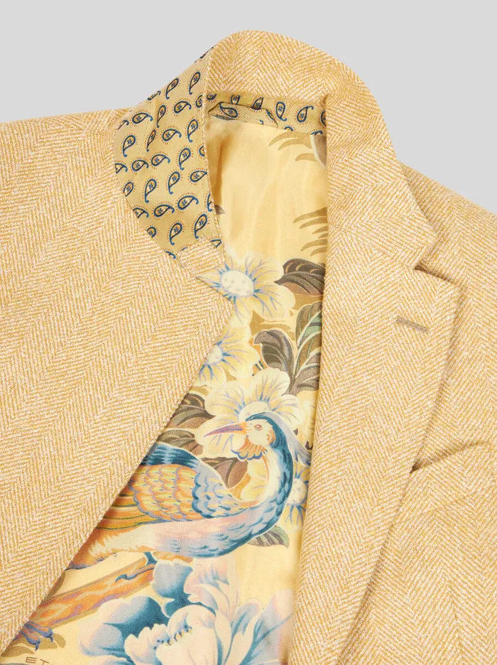 Men Etro Jackets Wool And Alpaca WoolBlend Blazer Beige Men Etro Jackets Wool And Alpaca WoolBlend Blazer Beige