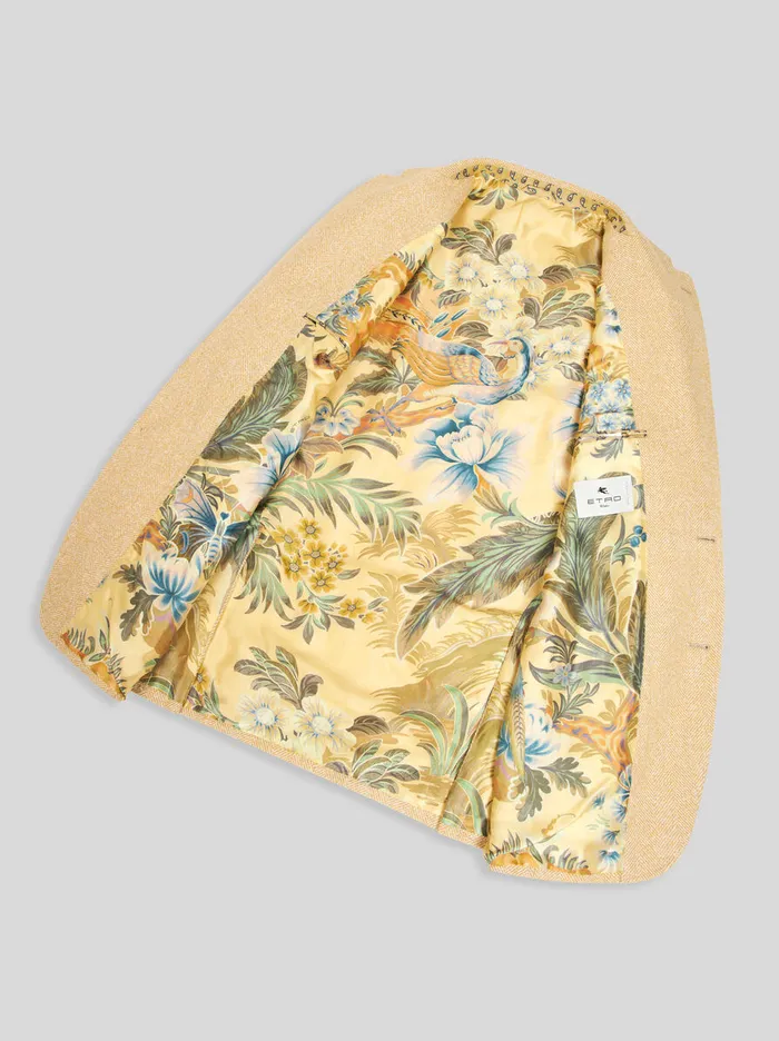 Men Etro Jackets Wool And Alpaca WoolBlend Blazer Beige Men Etro Jackets Wool And Alpaca WoolBlend Blazer Beige