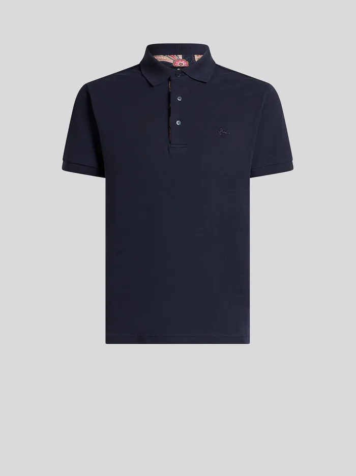 Men Etro Polo Shirts Polo Shirt With Embroidered Pegaso Black