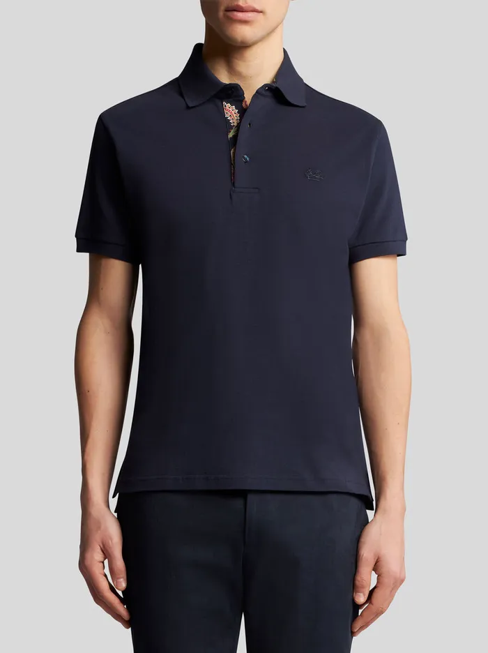 Men Etro Polo Shirts Polo Shirt With Embroidered Pegaso Black Men Etro Polo Shirts Polo Shirt With Embroidered Pegaso Black
