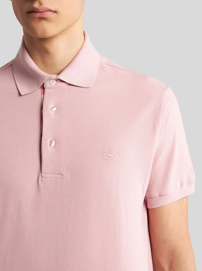 Men Etro Polo Shirts Polo Shirt With Embroidered Pegaso Pink Men Etro Polo Shirts Polo Shirt With Embroidered Pegaso Pink