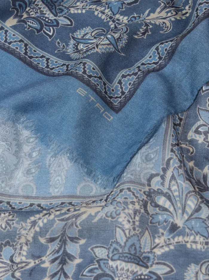 Men Etro Scarves Cashmere Scarf Light Blue Men Etro Scarves Cashmere Scarf Light Blue