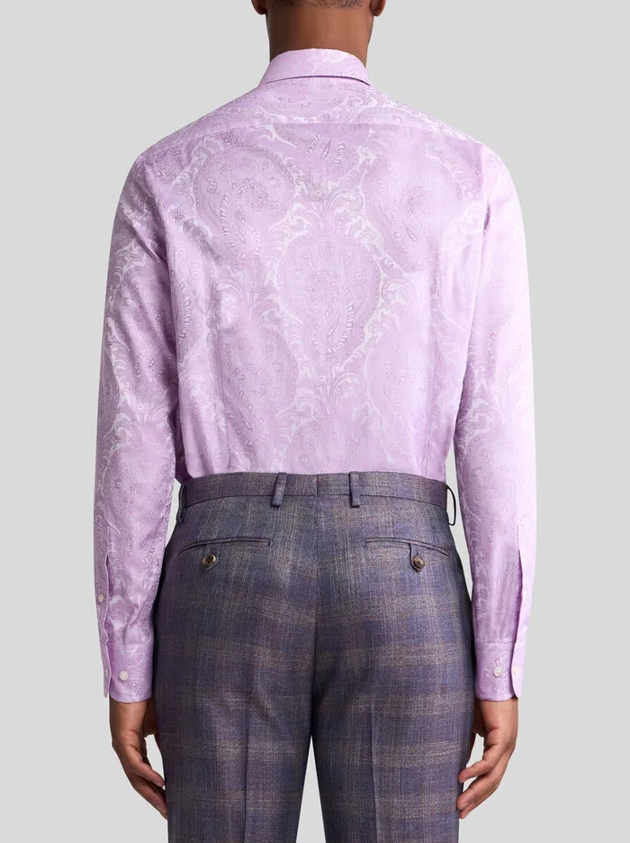 Men Etro Shirts Roma Cotton Shirt Purple Men Etro Shirts Roma Cotton Shirt Purple
