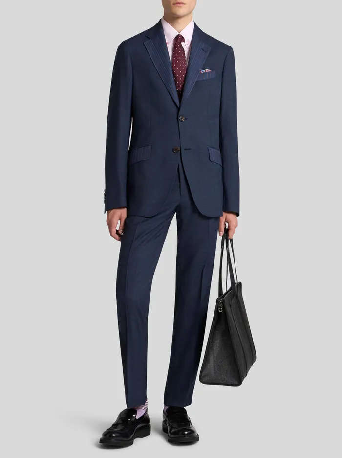 Men Etro Suits Wool Spezzato Suit Jacket Navy Blue Men Etro Suits Wool Spezzato Suit Jacket Navy Blue