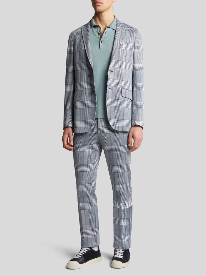 Men Etro Trousers Check Trousers Light Blue Men Etro Trousers Check Trousers Light Blue