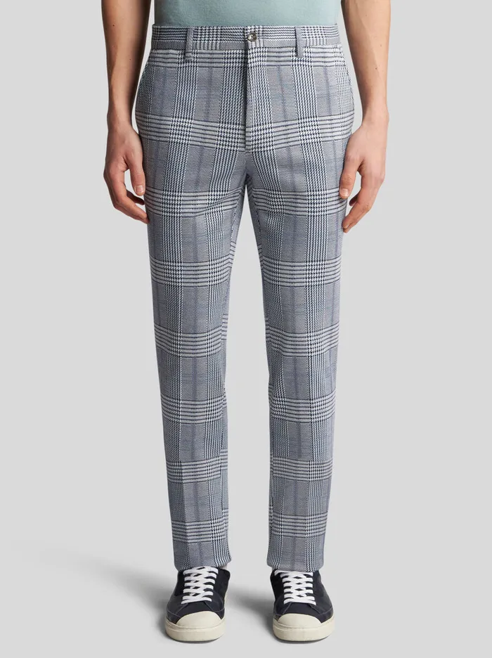 Men Etro Trousers Check Trousers Light Blue Men Etro Trousers Check Trousers Light Blue