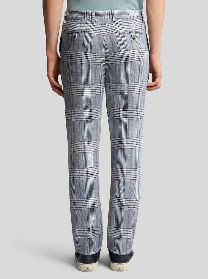 Men Etro Trousers Check Trousers Light Blue Men Etro Trousers Check Trousers Light Blue