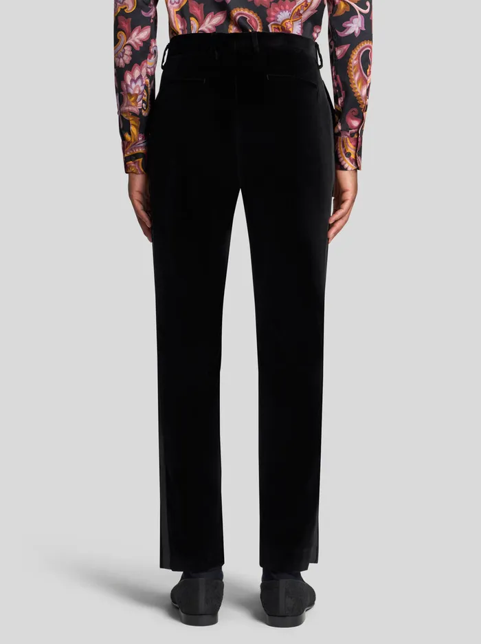 Men Etro Trousers Stretch Cotton Evening Trousers Black Men Etro Trousers Stretch Cotton Evening Trousers Black