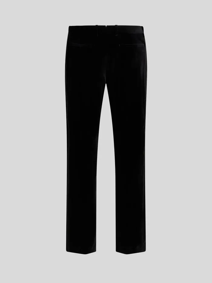 Men Etro Trousers Stretch Cotton Evening Trousers Black Men Etro Trousers Stretch Cotton Evening Trousers Black