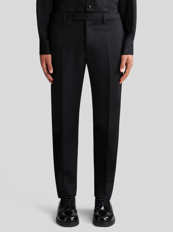 Men Etro Trousers Wool And Mohair SlimFit Trousers Black Men Etro Trousers Wool And Mohair SlimFit Trousers Black