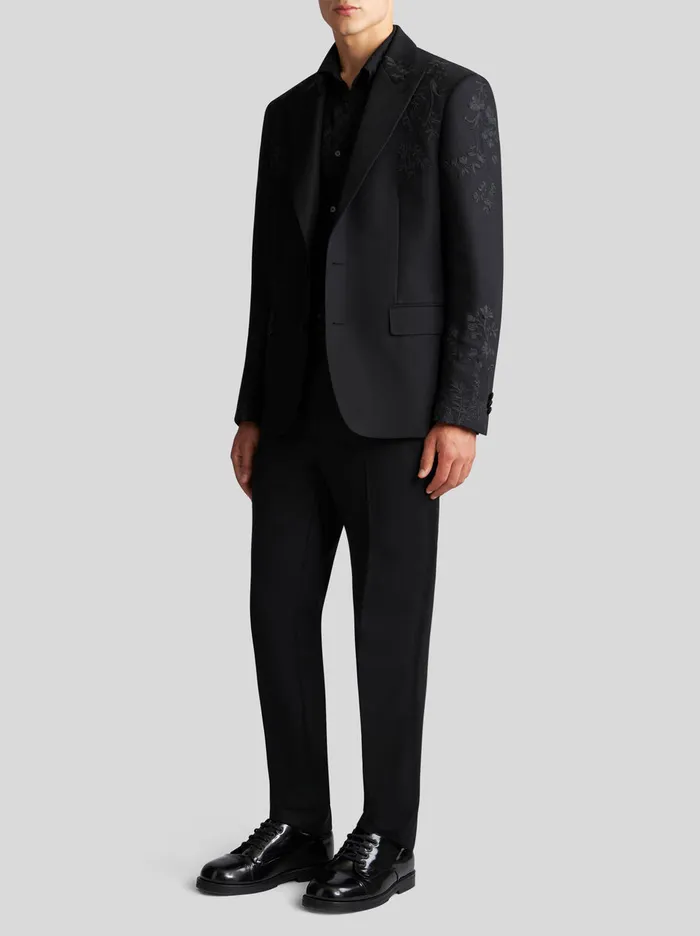 Men Etro Trousers Wool And Mohair SlimFit Trousers Black Men Etro Trousers Wool And Mohair SlimFit Trousers Black