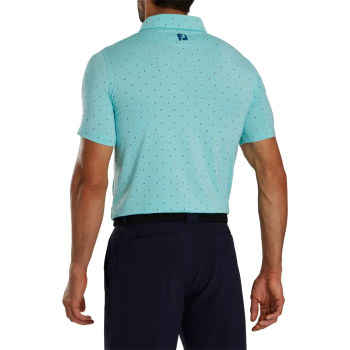 Men FootJoy Shirts Athletic Fit Paisley Lisle Mint Blue Men FootJoy Shirts Athletic Fit Paisley Lisle Mint Blue