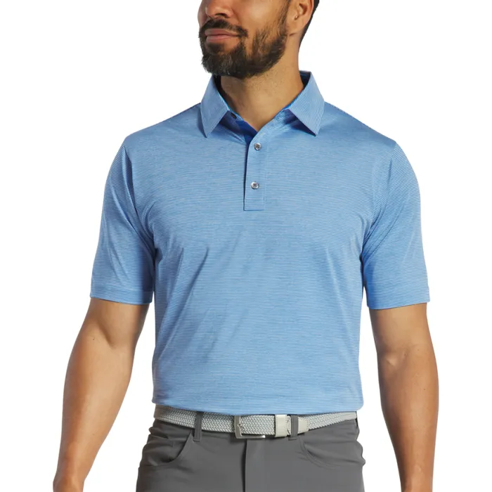 Men FootJoy Shirts Heather Stripe Lisle Blue Men FootJoy Shirts Heather Stripe Lisle Blue