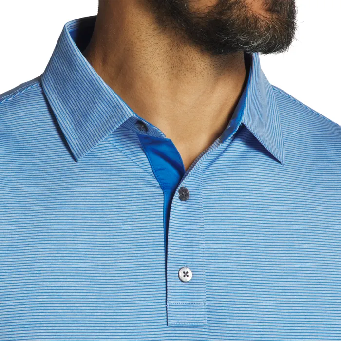 Men FootJoy Shirts Heather Stripe Lisle Blue Men FootJoy Shirts Heather Stripe Lisle Blue