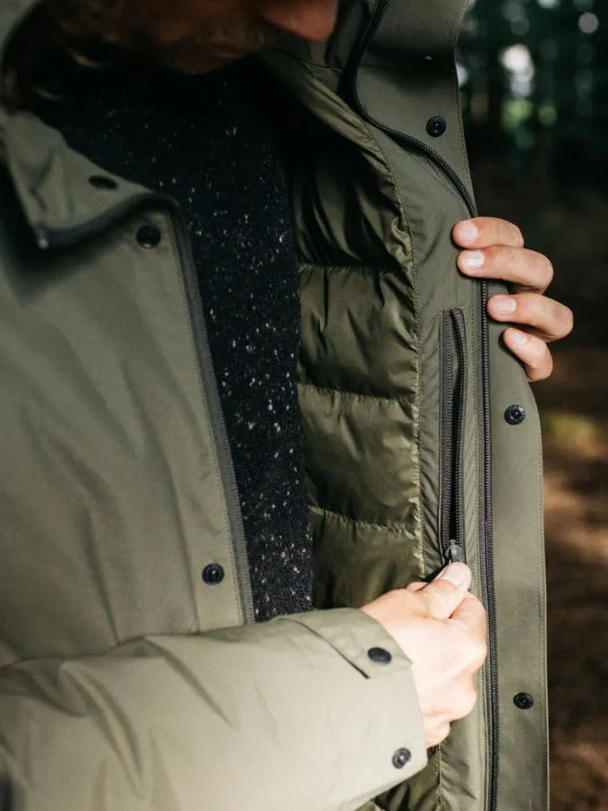Men Fortis Waterproof Parka Jacket Dark Olive Finisterre Jackets Coats and Gilets