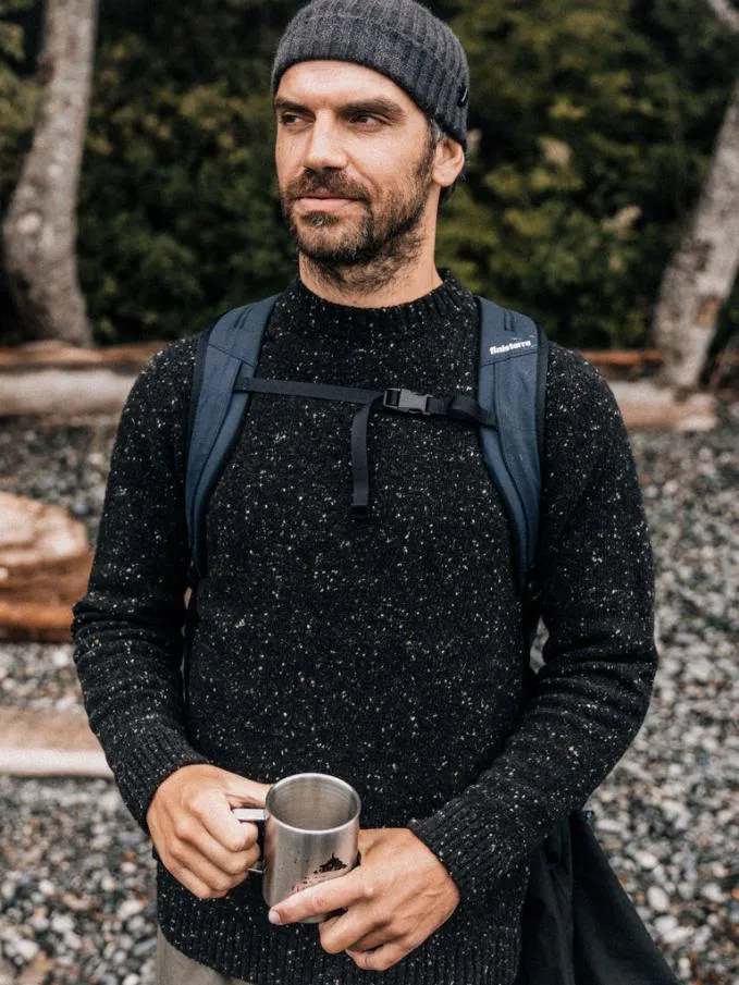Men Furlong Merino Jumper Black Finisterre Knitwear
