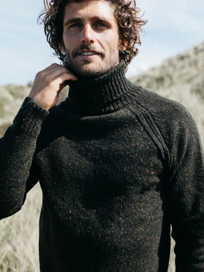 Men Furlong Merino Roll Neck Jumper Olive Finisterre Knitwear