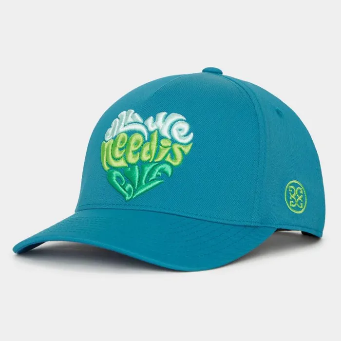 Men GFORE Blue All We Need Is Golf Twill Snapback Golf Hats