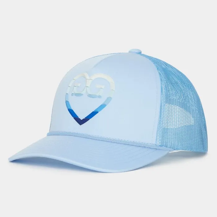 Men GFORE Blue Striped Heart G039s Interlock Knit Trucker Golf Hats
