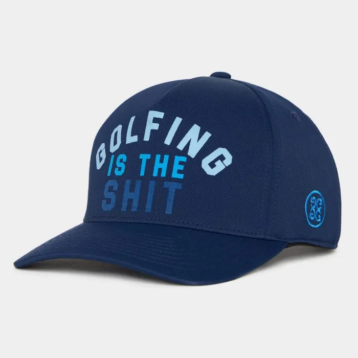 Men GFORE Navy Golfing Is The ShT Twill Snapback Golf Hats