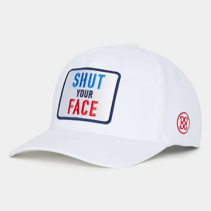 Men GFORE White Shut Your Face Stretch Twill Snapback Golf Hats