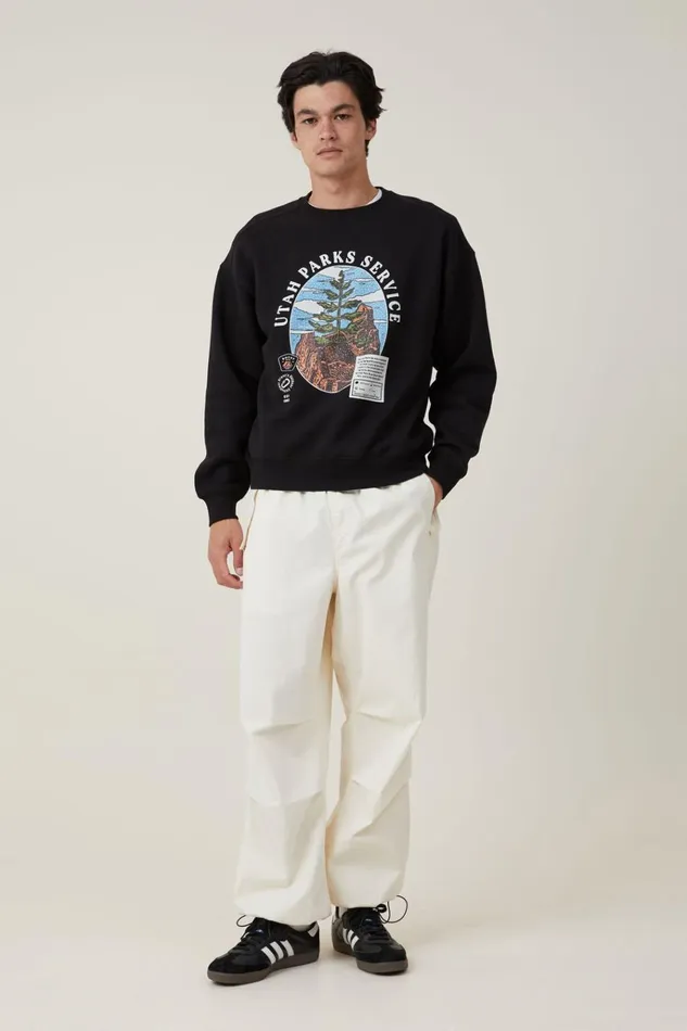 Men Graphic TShirts Cotton On Oversized Graphic Sweater Black Landcapes Men Graphic TShirts Cotton On Oversized Graphic Sweater Black Landcapes