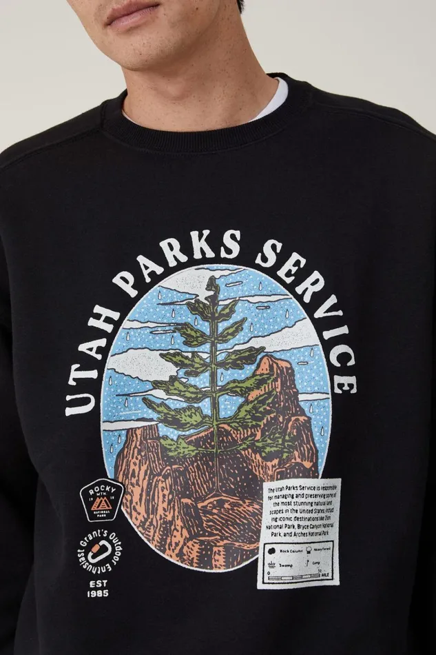 Men Graphic TShirts Cotton On Oversized Graphic Sweater Black Landcapes Men Graphic TShirts Cotton On Oversized Graphic Sweater Black Landcapes