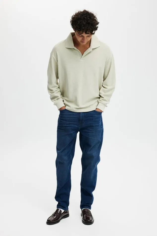 Men Jeans Cotton On Relaxed Tapered Jean Soma Blue