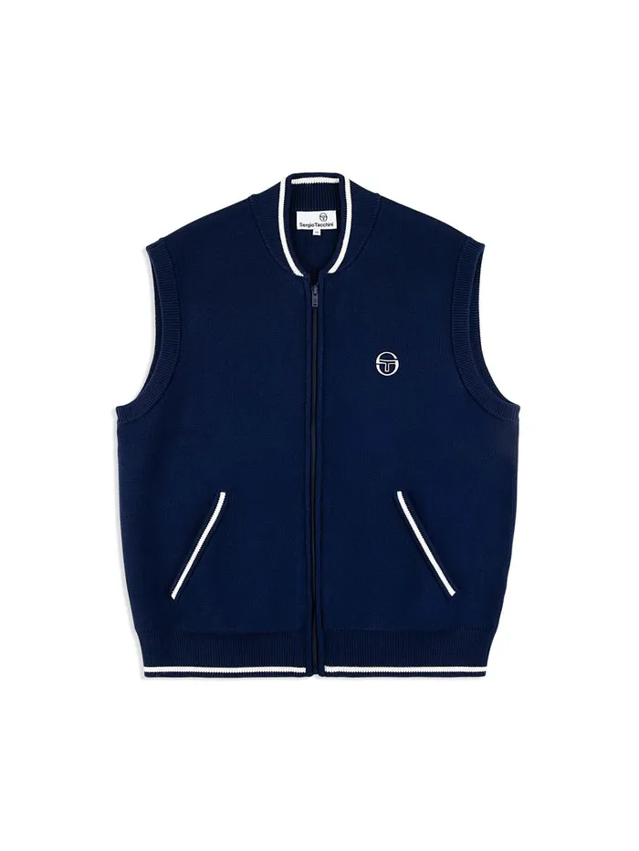Men Knitwear Sergio Tacchini Enzo Knit Vest Maritime Blue