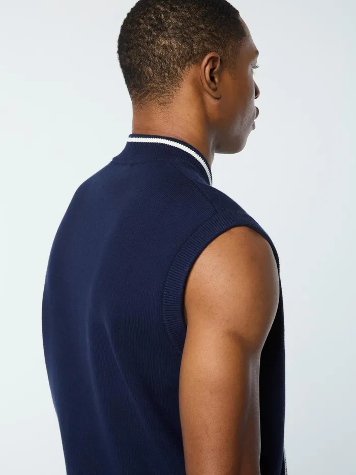 Men Knitwear Sergio Tacchini Enzo Knit Vest Maritime Blue