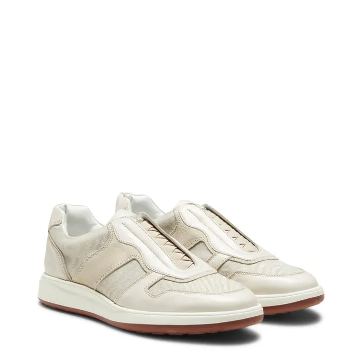 Men Leather And Fabric Sneakers Milk White Fratelli Rossetti Sneakers