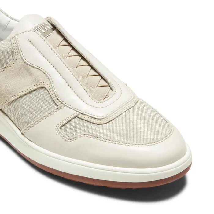 Men Leather And Fabric Sneakers Milk White Fratelli Rossetti Sneakers Men Leather And Fabric Sneakers Milk White Fratelli Rossetti Sneakers