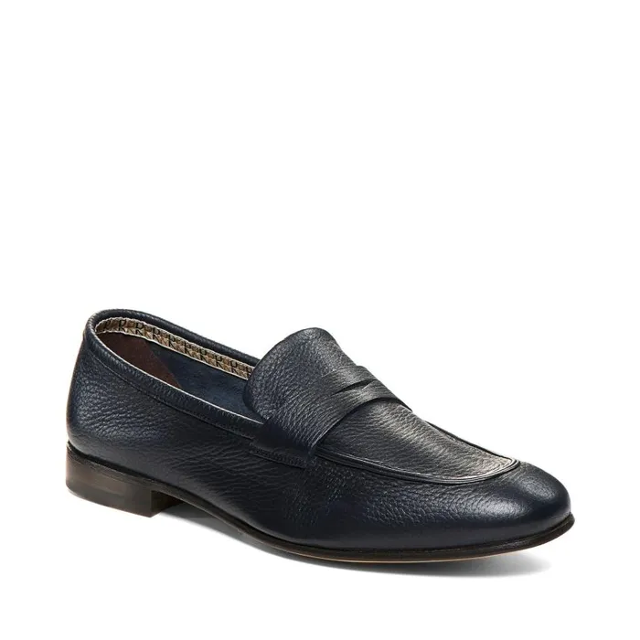 Men Leather Loafer Navy Fratelli Rossetti Loafers