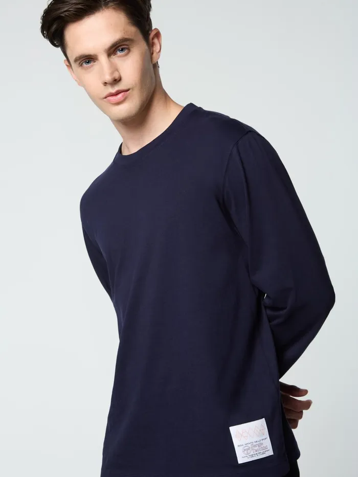 Men Matching Separates Sergio Tacchini Inverno Long Sleeve TShirt Maritime Blue