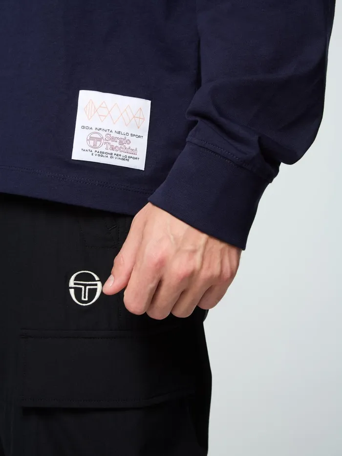 Men Matching Separates Sergio Tacchini Inverno Long Sleeve TShirt Maritime Blue
