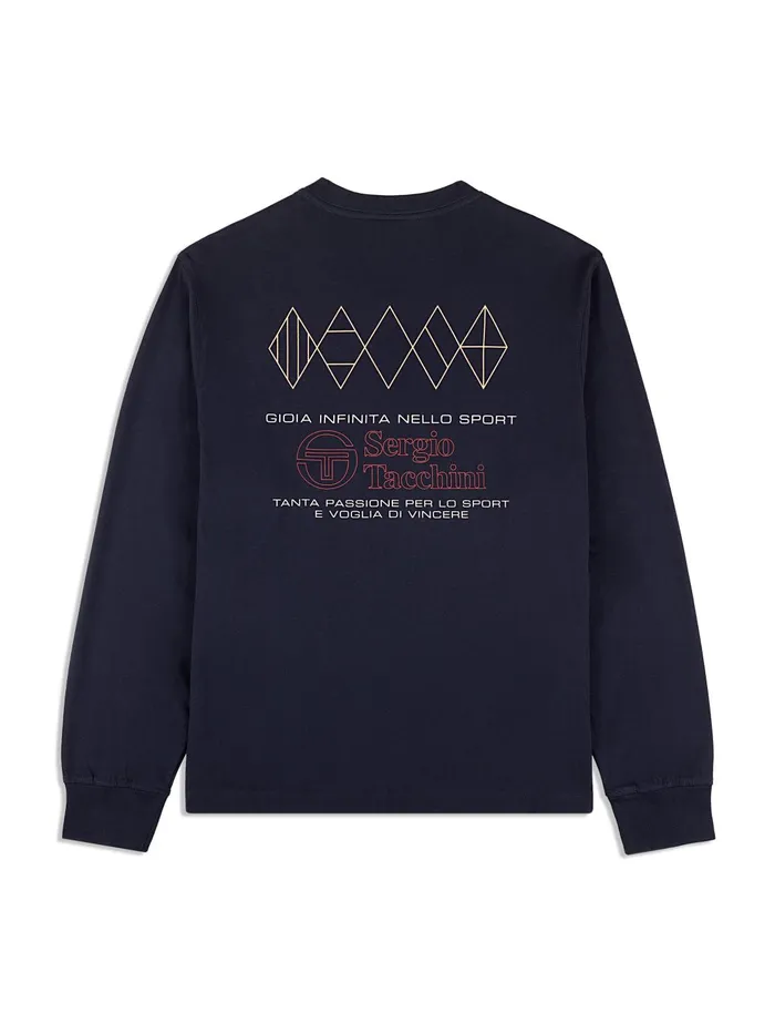 Men Matching Separates Sergio Tacchini Inverno Long Sleeve TShirt Maritime Blue