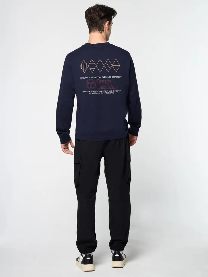 Men Matching Separates Sergio Tacchini Inverno Long Sleeve TShirt Maritime Blue