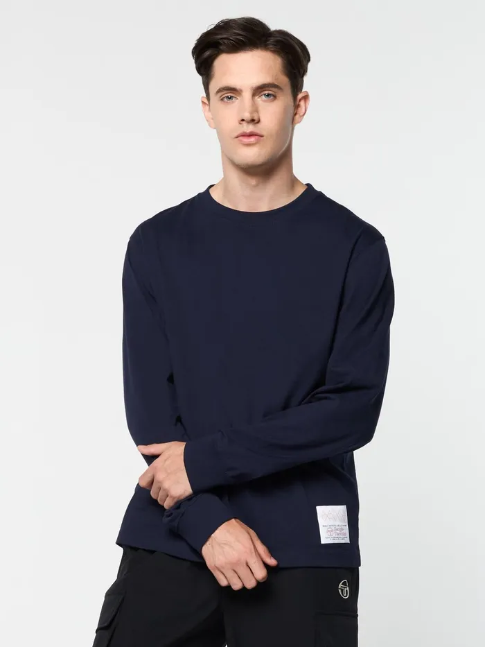 Men Matching Separates Sergio Tacchini Inverno Long Sleeve TShirt Maritime Blue