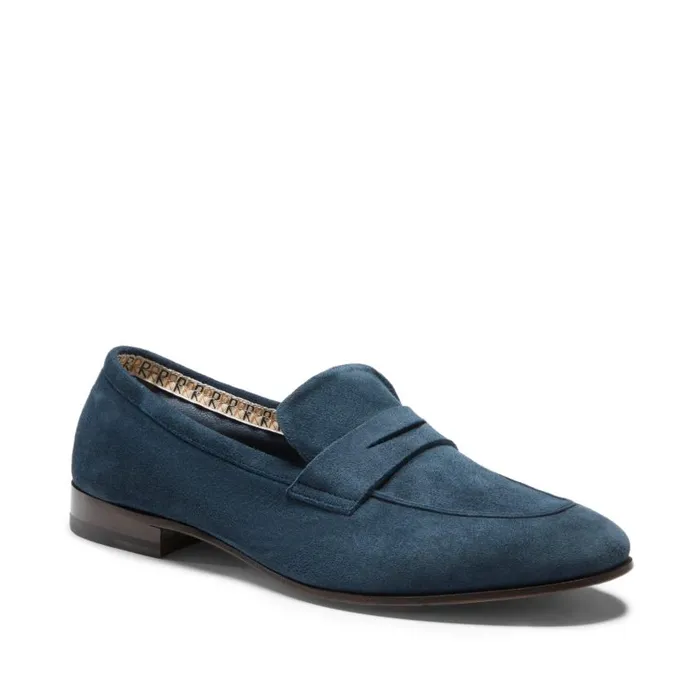 Men Mocassino Estate In Suede Navy Fratelli Rossetti Loafers