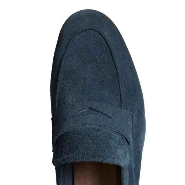 Men Mocassino Estate In Suede Navy Fratelli Rossetti Loafers Men Mocassino Estate In Suede Navy Fratelli Rossetti Loafers