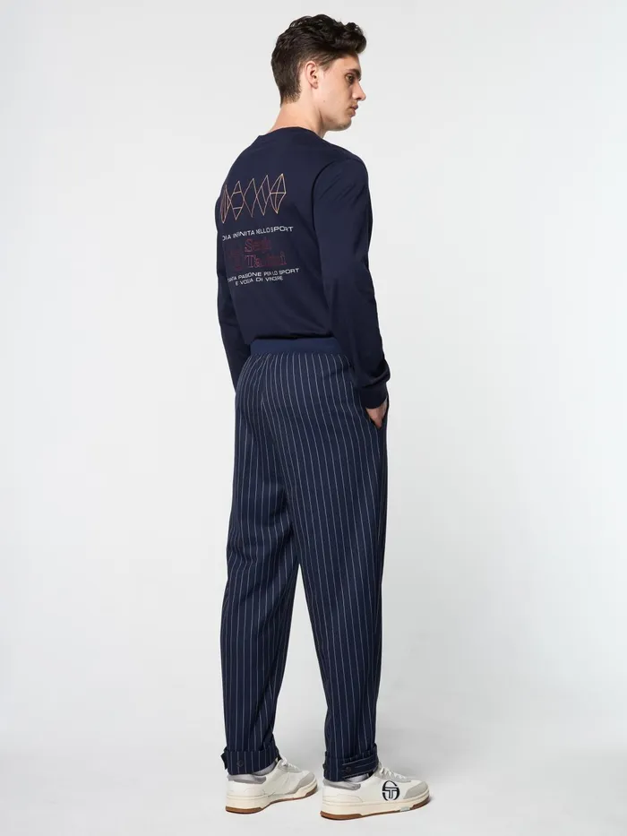 Men Pants And Sweatpants Sergio Tacchini Gessato Suiting Track Pant Maritime Blue