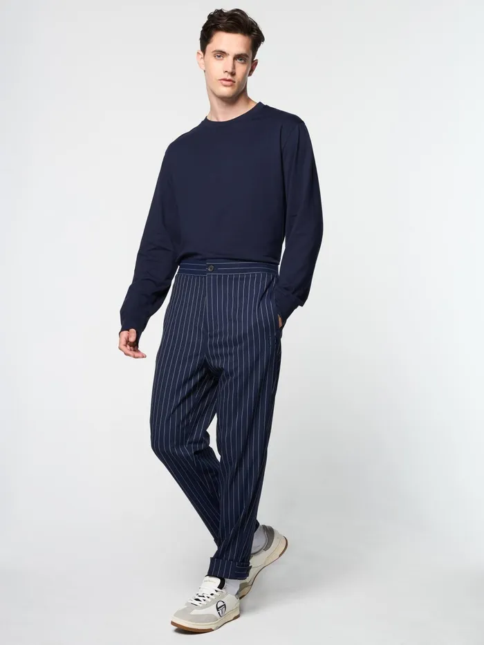 Men Pants And Sweatpants Sergio Tacchini Gessato Suiting Track Pant Maritime Blue