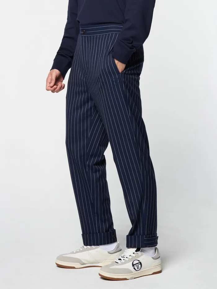 Men Pants And Sweatpants Sergio Tacchini Gessato Suiting Track Pant Maritime Blue