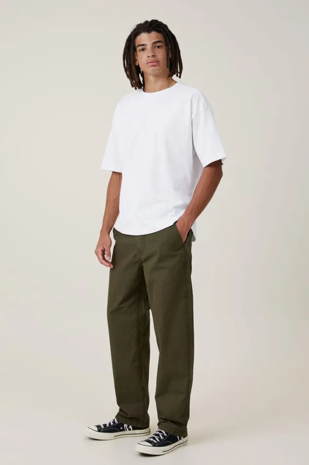 Men Pants Cotton On Loose Fit Pant Washed Jungle Ripstop