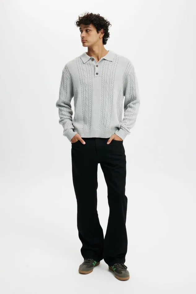 Men Pants Cotton On Relaxed Boot Cut Jean Heartbreaker Black