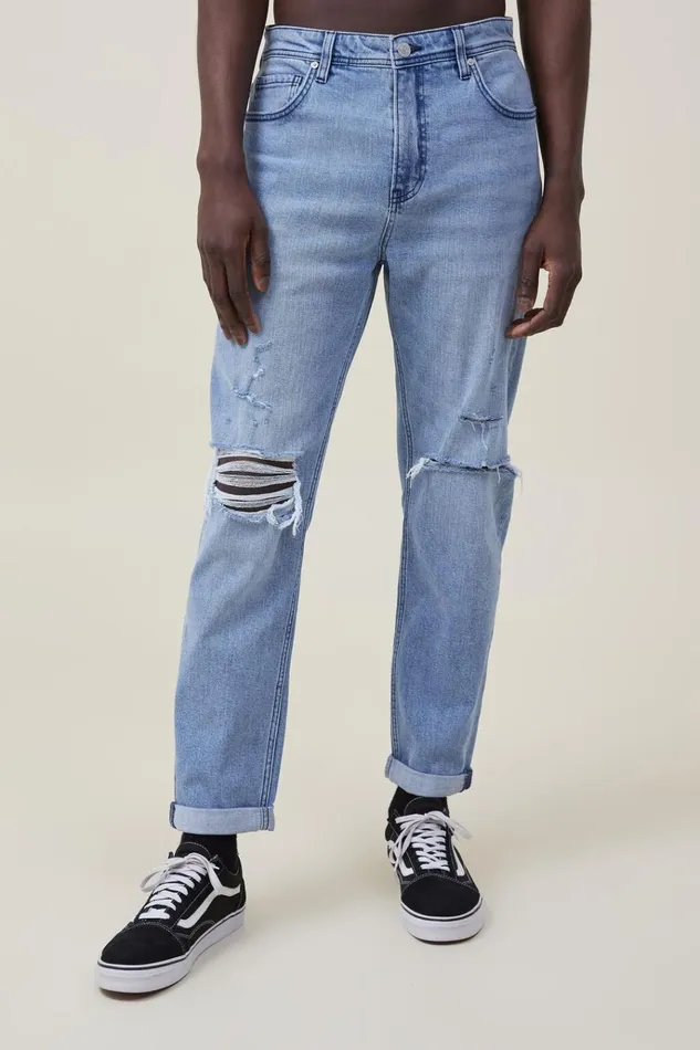 Men Pants Cotton On Relaxed Tapered Jean Surf Blue Ripped Men Pants Cotton On Relaxed Tapered Jean Surf Blue Ripped
