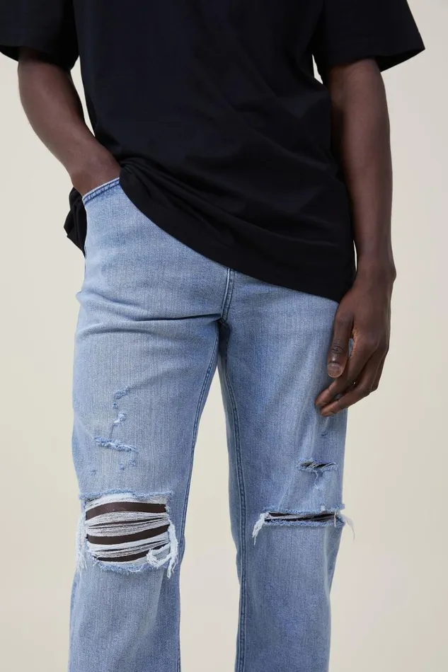 Men Pants Cotton On Relaxed Tapered Jean Surf Blue Ripped Men Pants Cotton On Relaxed Tapered Jean Surf Blue Ripped